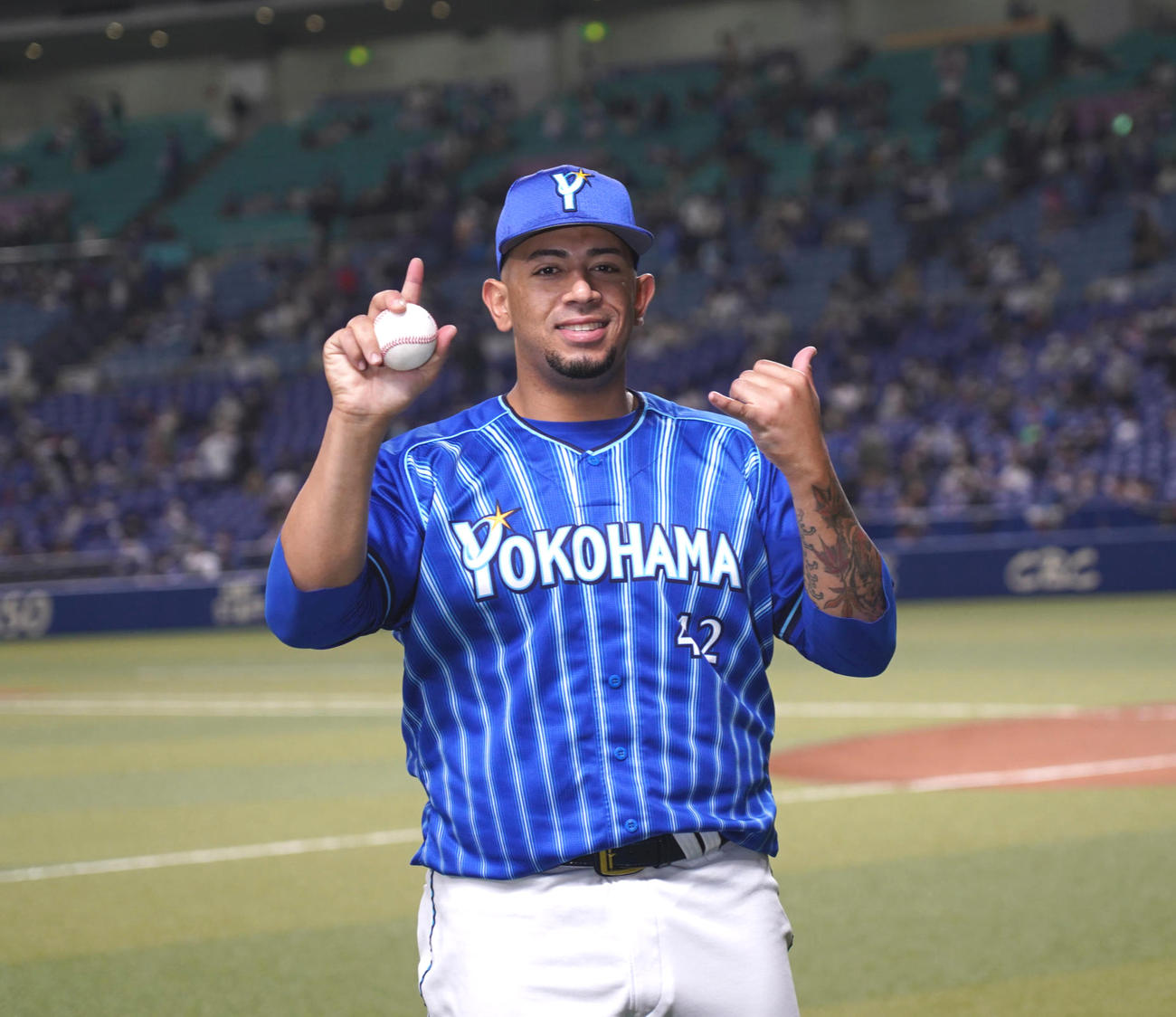 3月29日の中日戦で8回無失点の好投を見せたDeNAロメロ