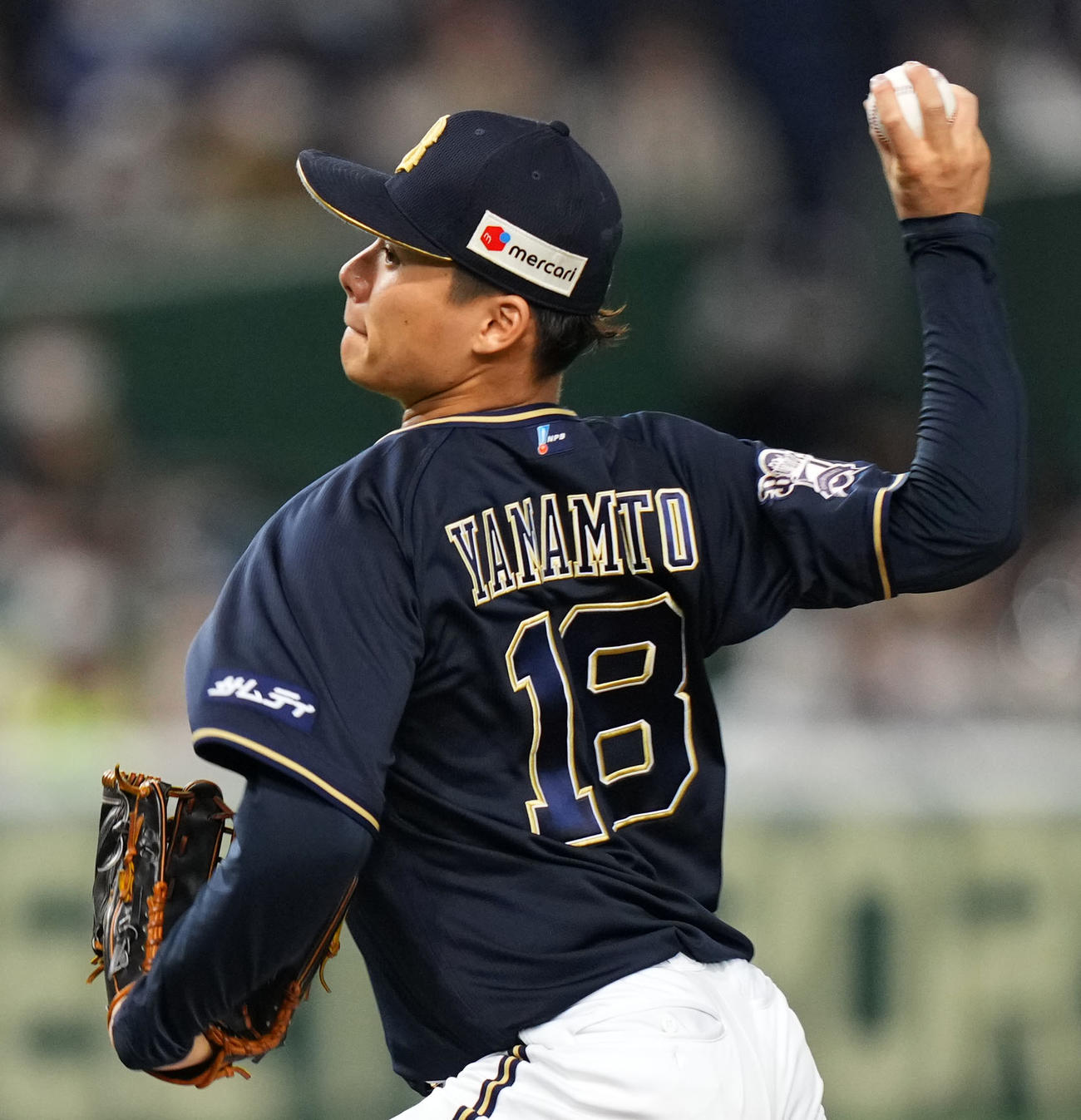 日本ハム対オリックス　力投するオリックス先発の山本（撮影・横山健太）