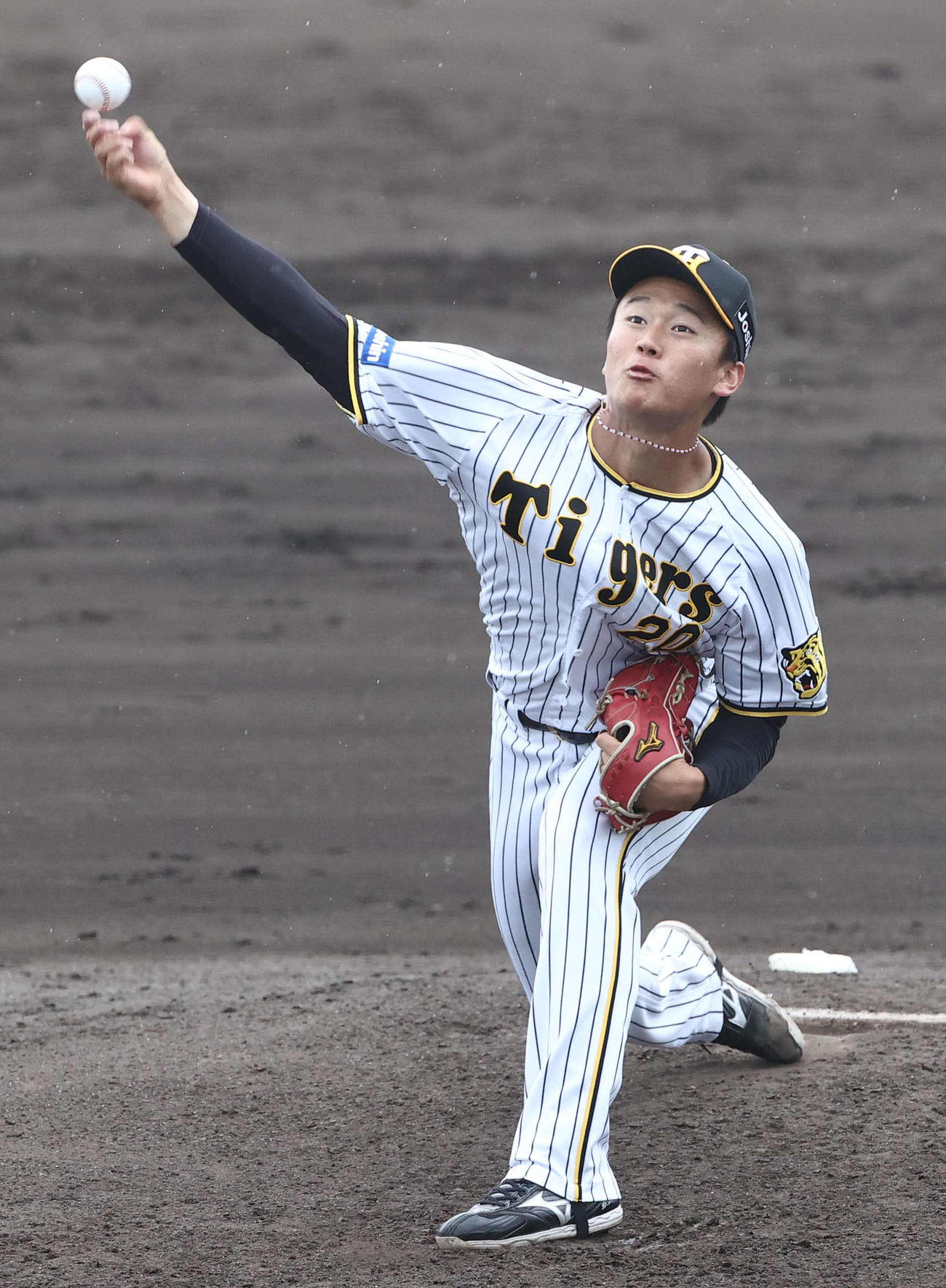 カナフレックス戦に先発し、5回無失点と好投した阪神森木（撮影・上田博志）