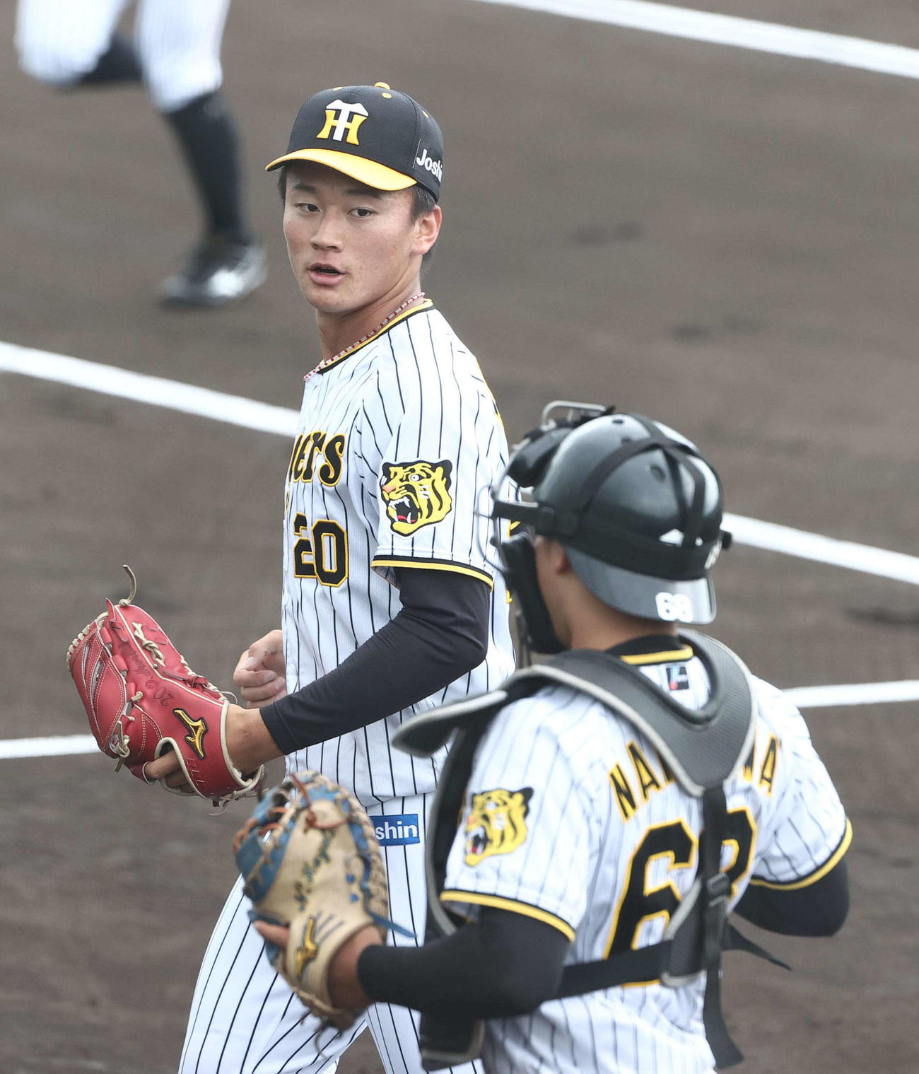カナフレックス戦に先発し、5回無失点と好投した阪神森木（撮影・上田博志）