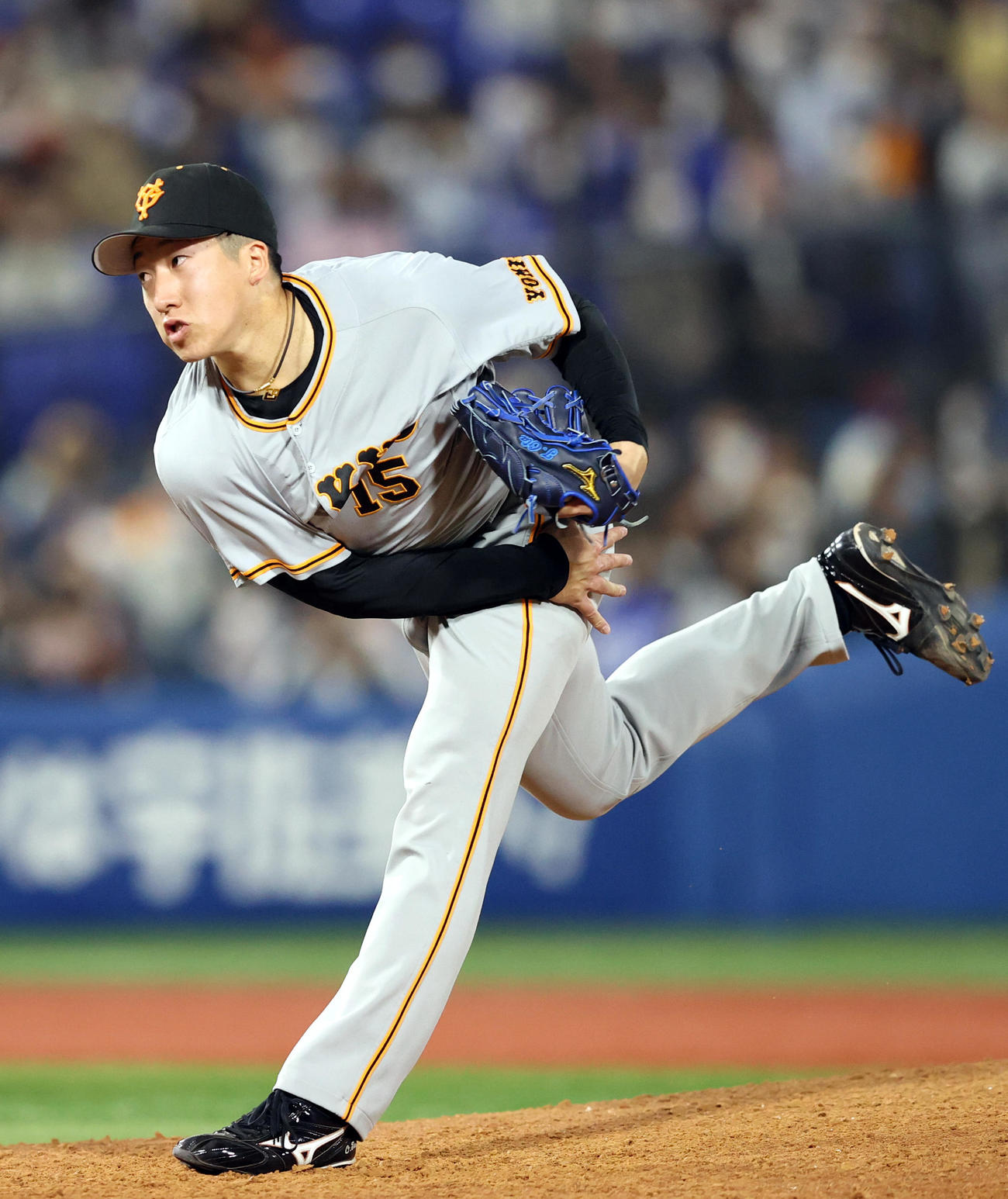 DeNA対巨人　9回裏から登板する大勢（撮影・狩俣裕三）
