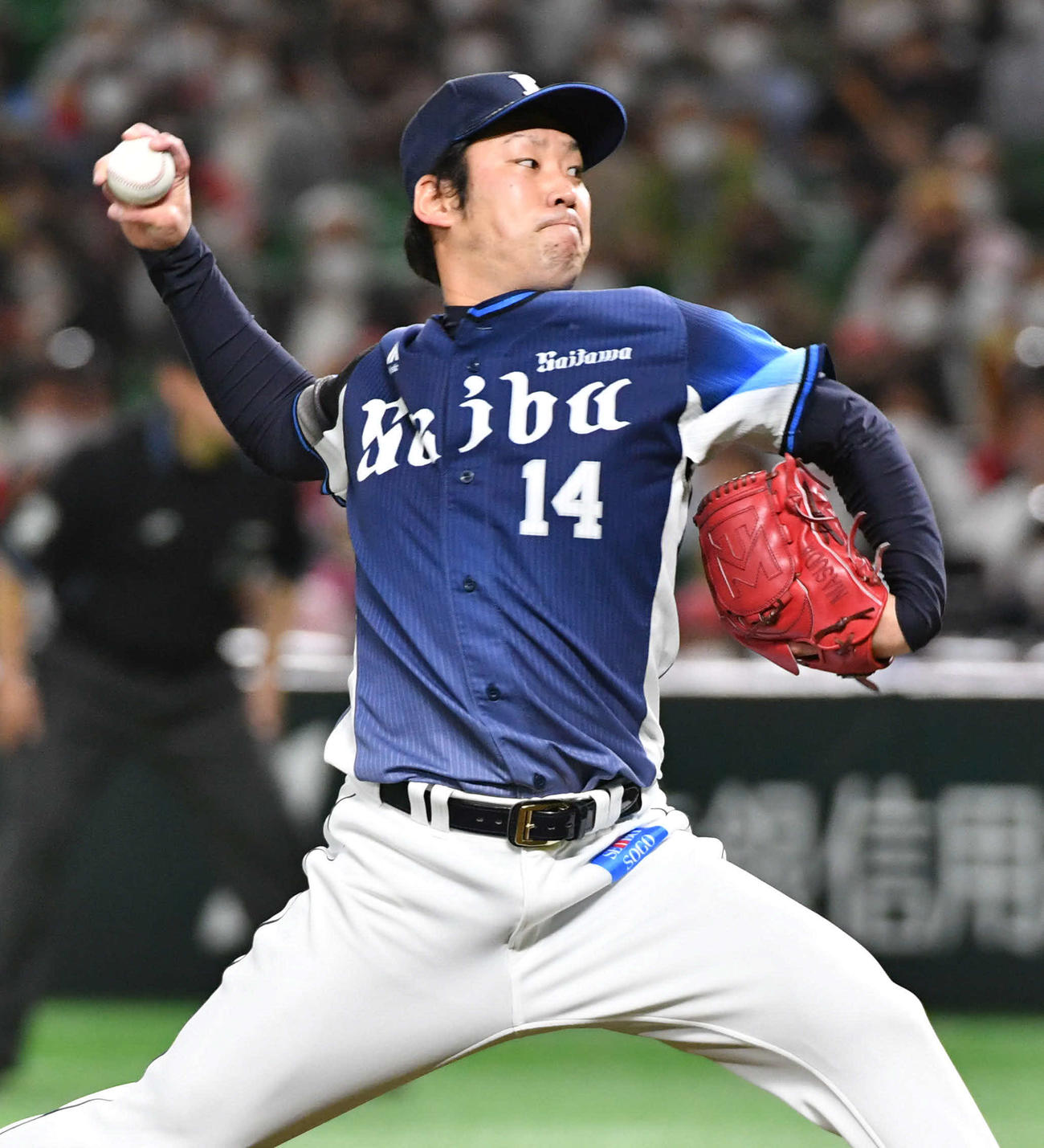 ソフトバンク対西武　9回裏より登板した、西武6番手の増田（撮影・岩下翔太）