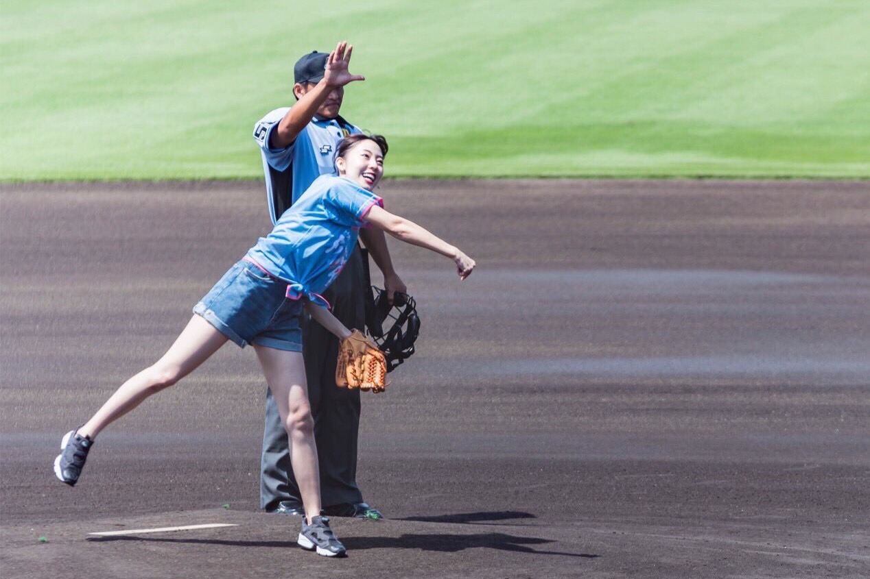18年の日本ハム－ロッテで始球式に登場した藤江