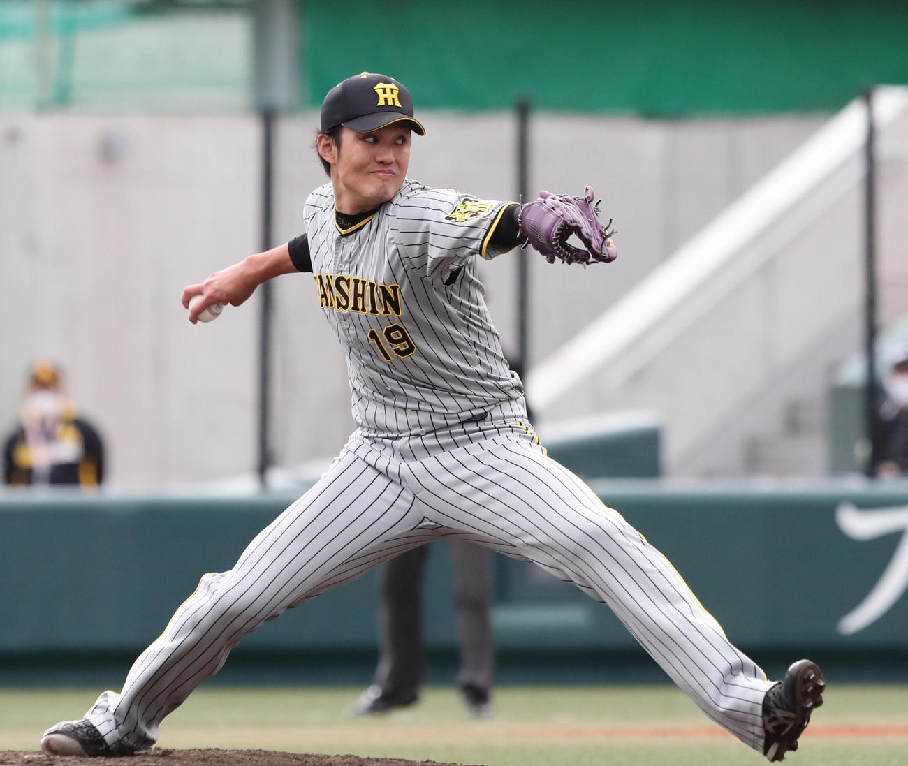 7回から登板し2イニングで5三振を奪った藤浪（撮影・梅根麻紀）