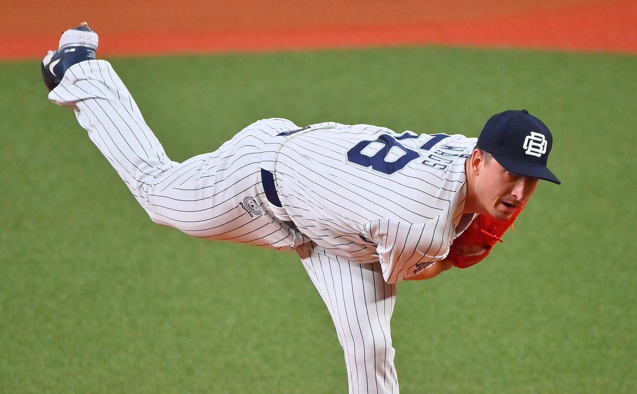 オリックス対西武　オリックス先発のワゲスパック（撮影・和賀正仁）