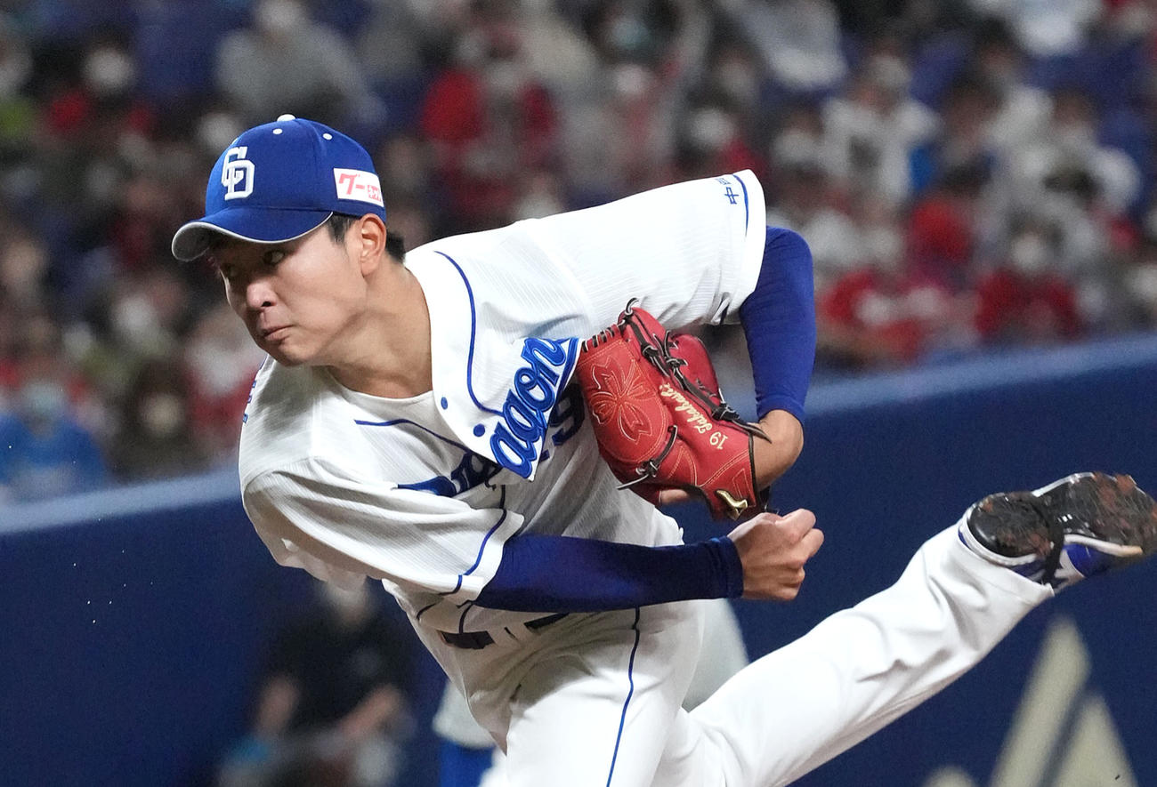 力投する中日先発の高橋宏斗（撮影・森本幸一）