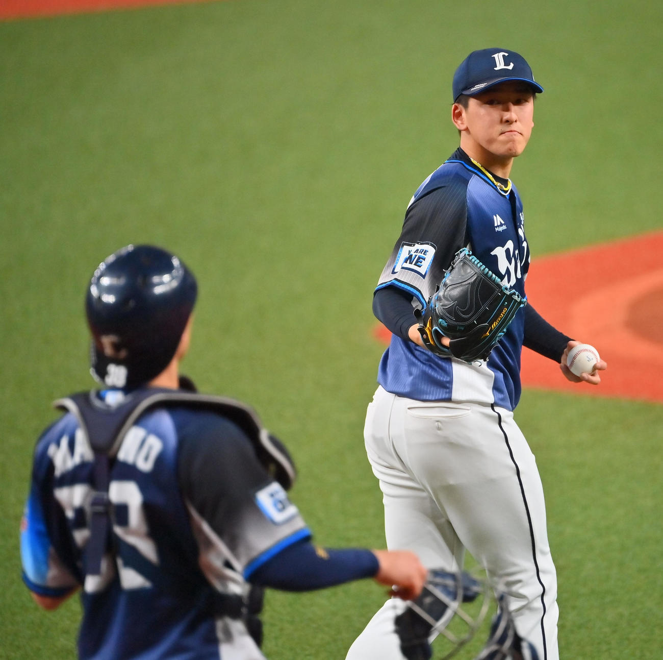 オリックス対西武　1回に1点を失った西武隅田（撮影・和賀正仁）