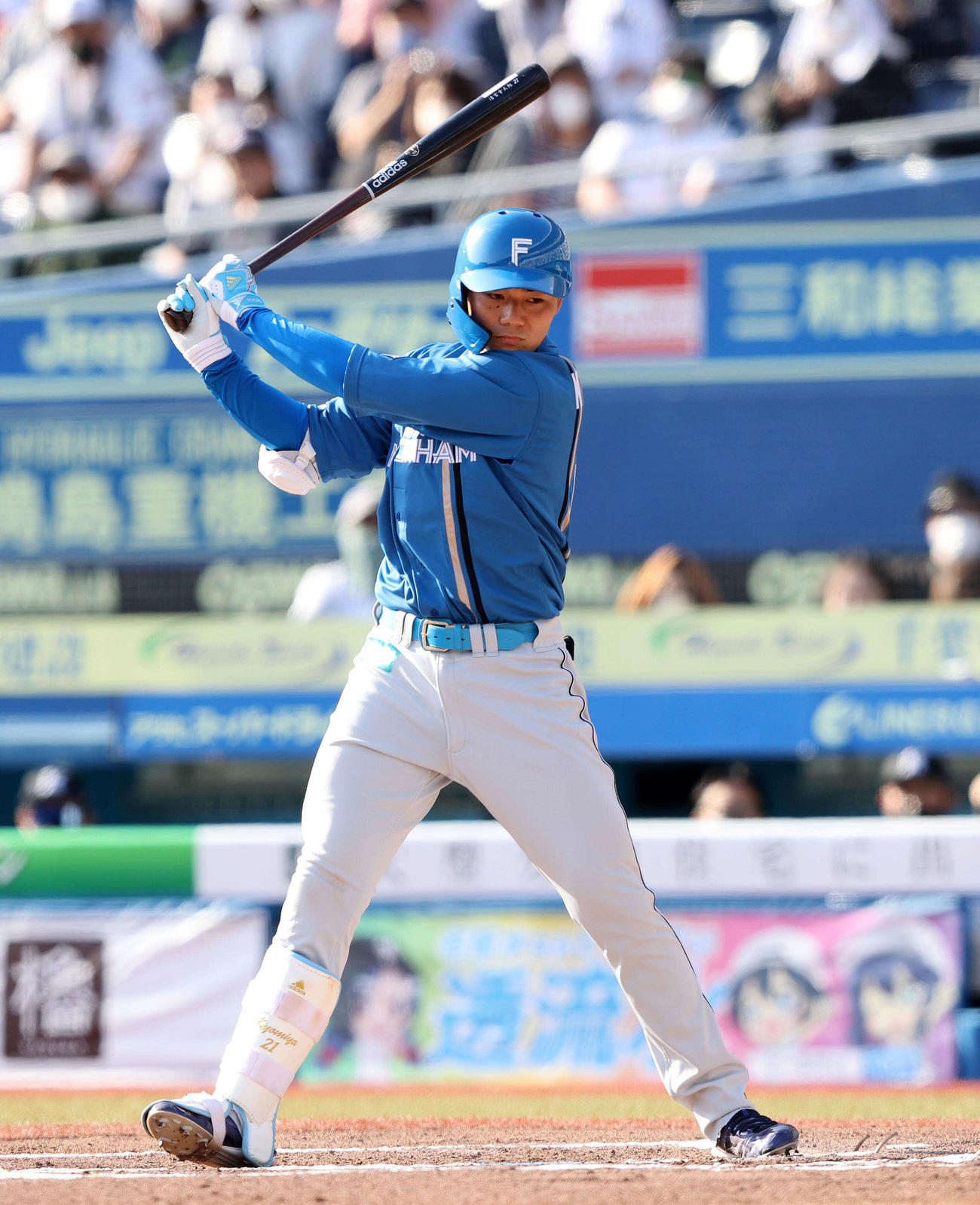 ロッテ対日本ハム　6回表日本ハム2死一塁、清宮は空三振で倒れる（撮影・鈴木正人）