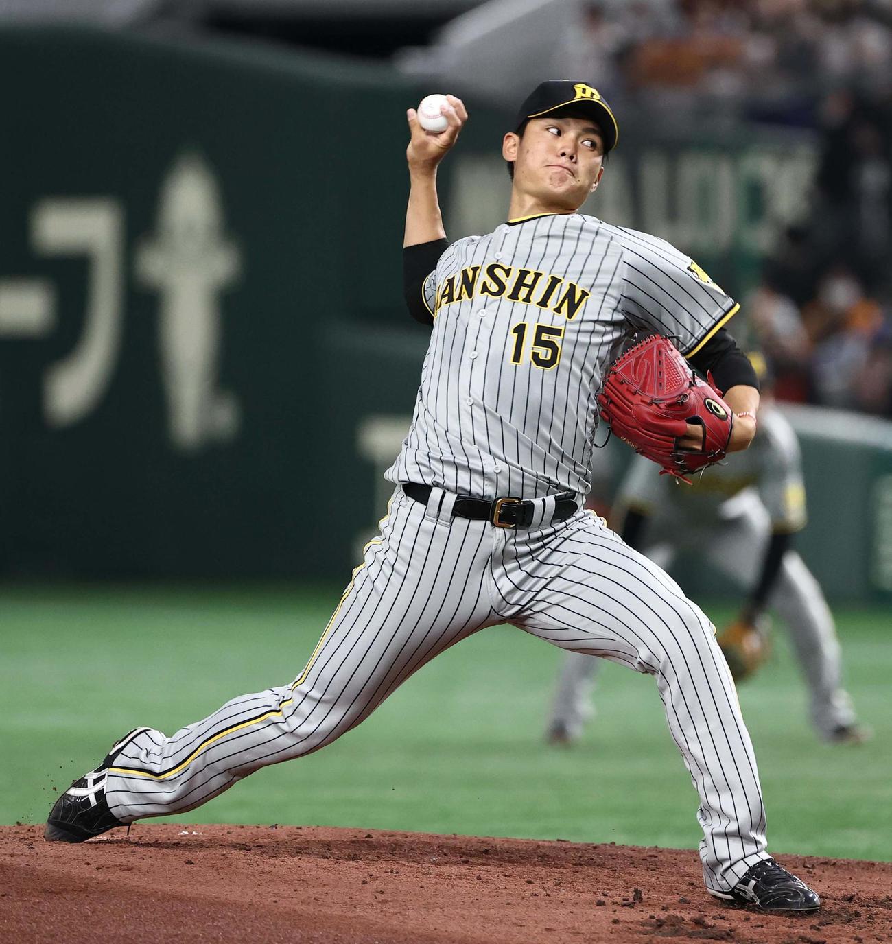 巨人対阪神　好投する阪神先発の西純（撮影・上田博志）
