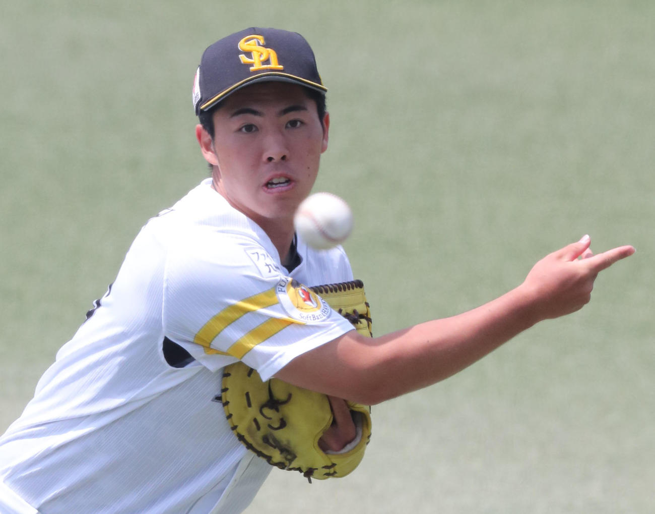 ソフトバンク佐久間拓斗（2022年4月22日撮影）