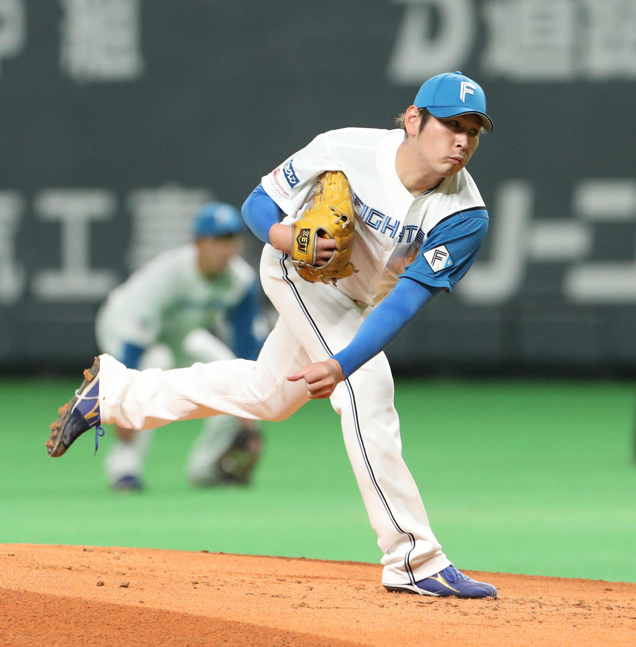 日本ハム対楽天　日本ハム先発の加藤（撮影・佐藤翔太）