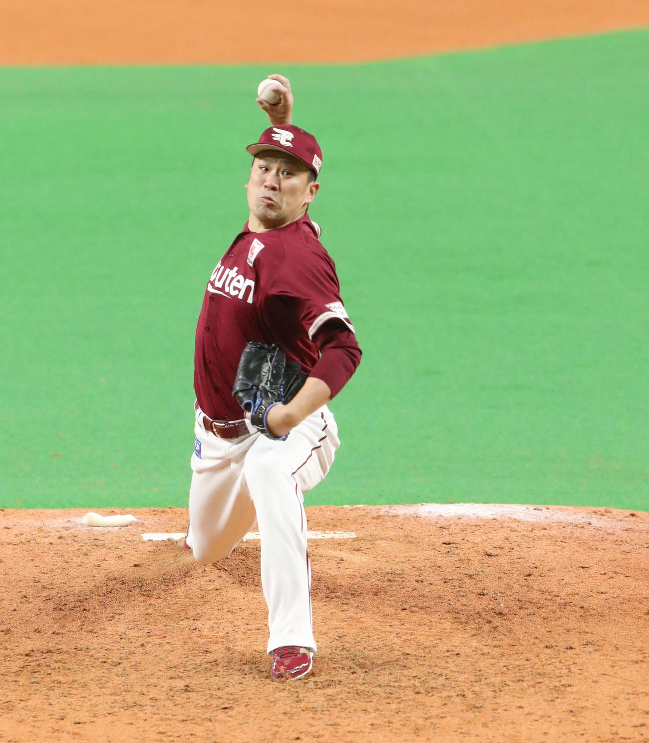 日本ハム対楽天　力投する楽天田中将（撮影・佐藤翔太）