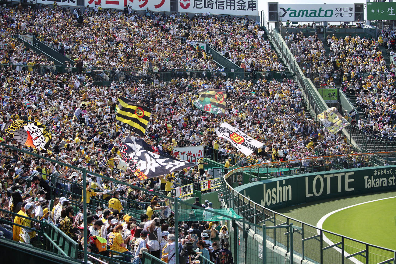 阪神対ヤクルト　満員となった甲子園球場（撮影・加藤哉）