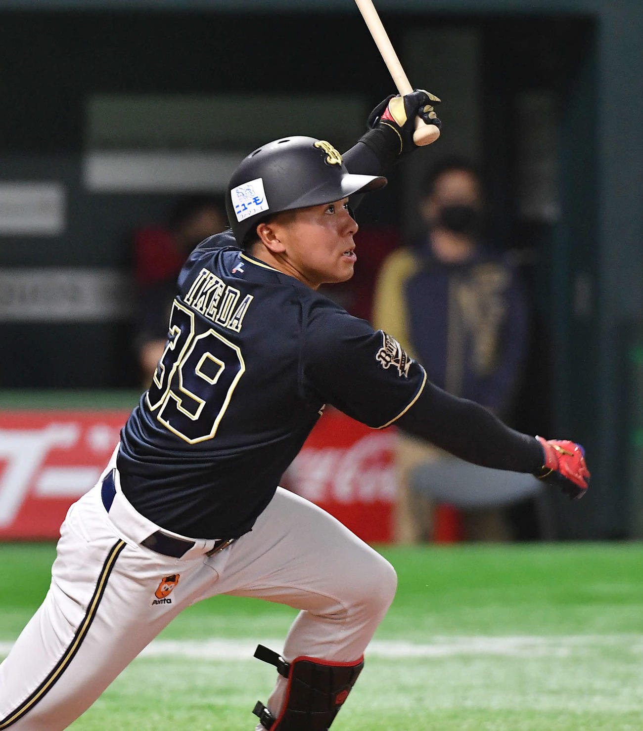ソフトバンク対オリックス　4回表オリックス1死三塁、池田は右前同点適時打を放つ（撮影・岩下翔太）