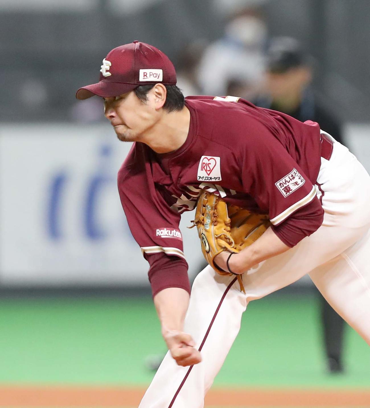 日本ハム対楽天　楽天先発の涌井（撮影・黒川智章）