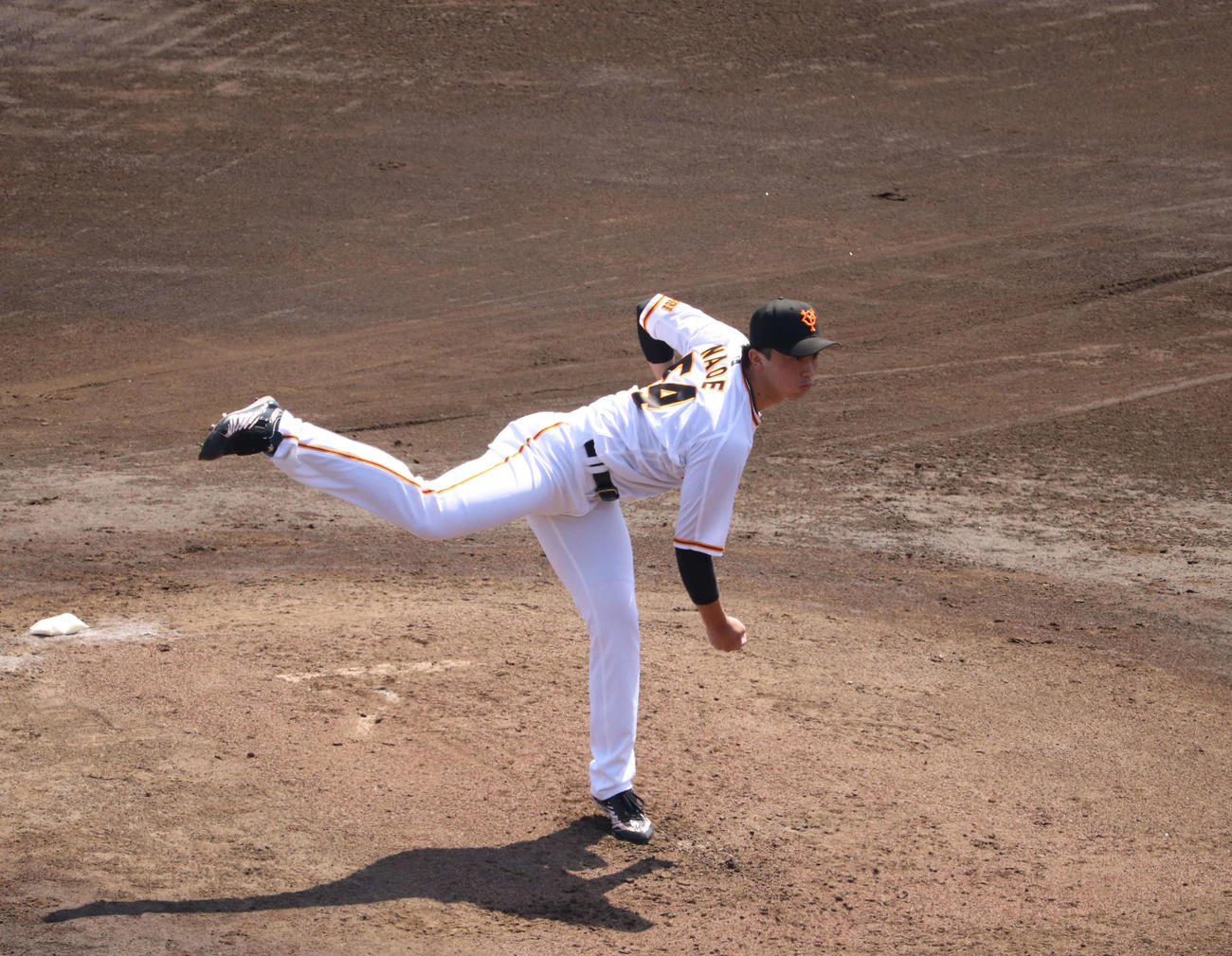 ファーム交流戦のオリックス戦に先発し、5回1失点と好投した巨人直江（撮影・小早川宗一郎）