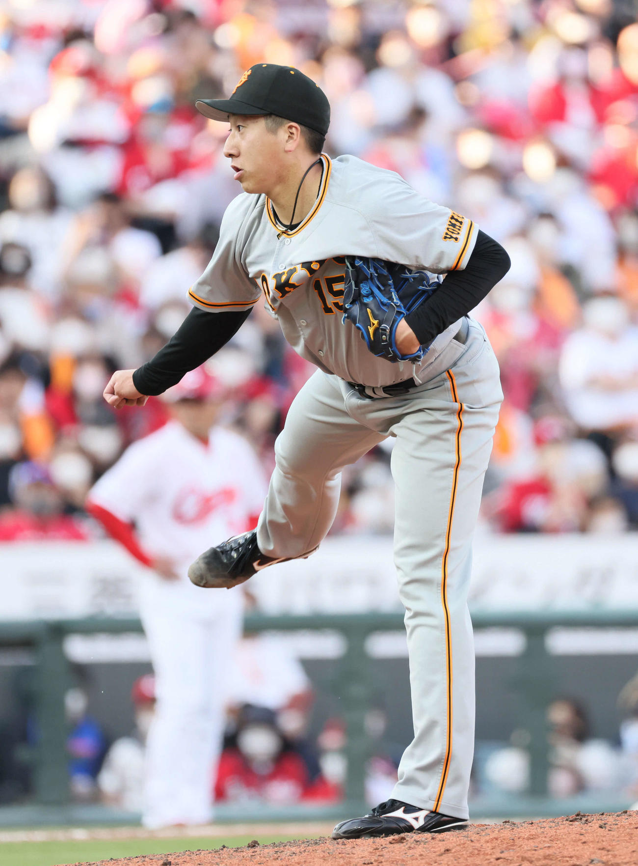 広島対巨人　9回裏広島、巨人抑えの大勢（撮影・加藤孝規）
