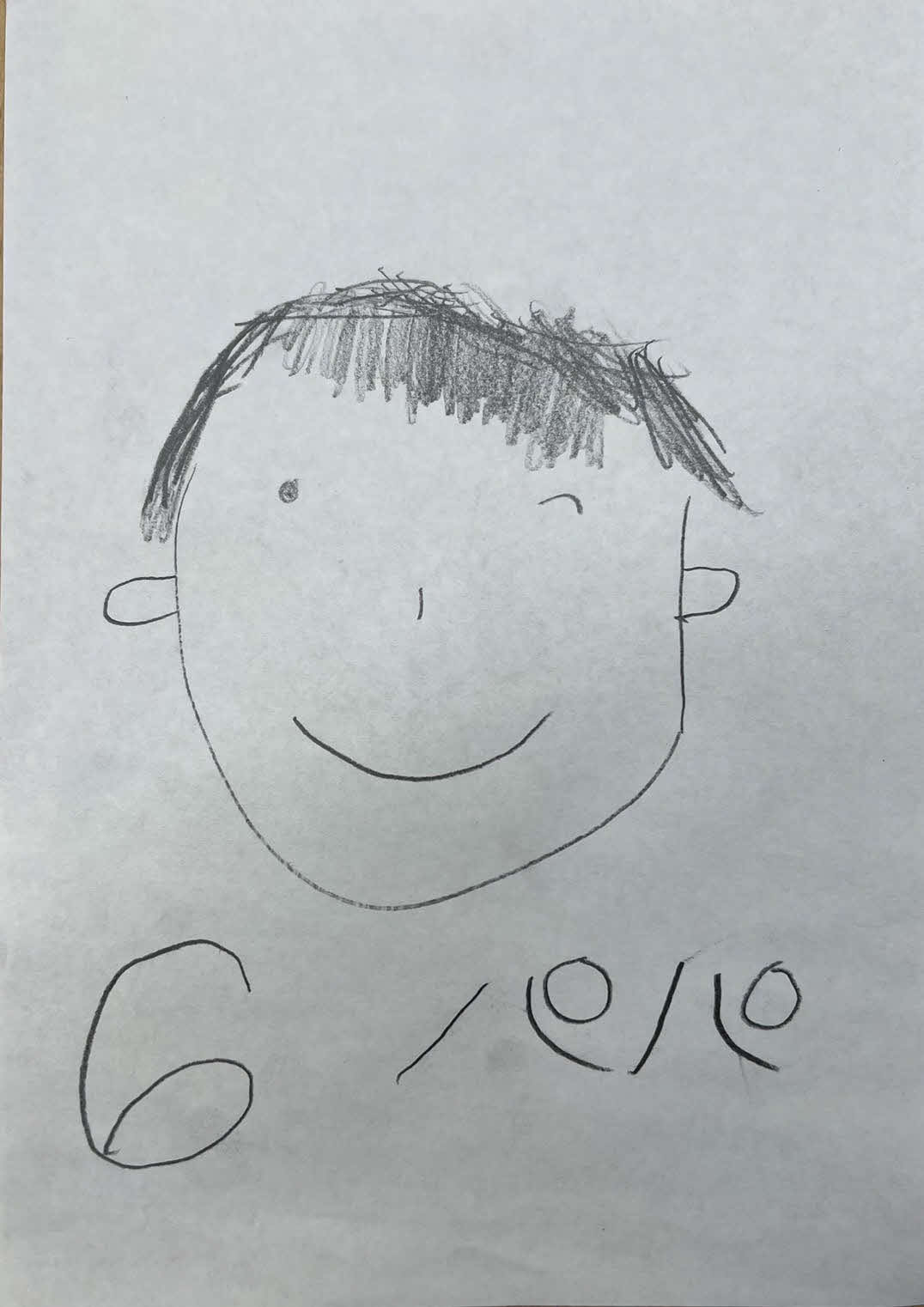 ソフトバンク今宮の5歳長男・慶吏(けいり)くんが描いた似顔絵