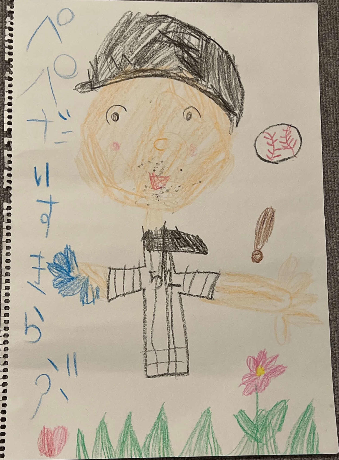 ロッテ益田の5歳の長女が描いたパパ
