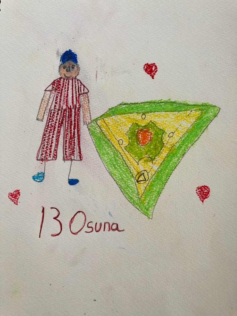 ヤクルトのホセ・オスナ選手の長女カルリータさんが描いた似顔絵