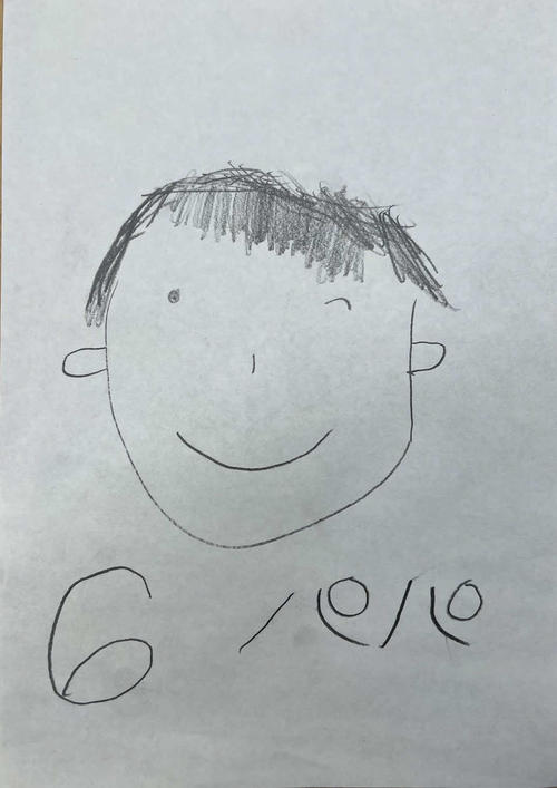 ソフトバンク今宮の5歳長男・慶吏(けいり)くんが描いた似顔絵