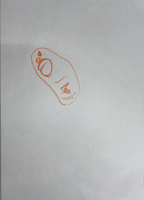 オリックス安達了一内野手の長男（3歳）が描いたパパの似顔絵（球団提供）