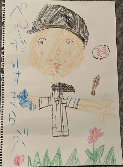 ロッテ益田の5歳の長女が描いたパパ