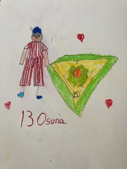 ヤクルトのホセ・オスナ選手の長女カルリータさんが描いた似顔絵