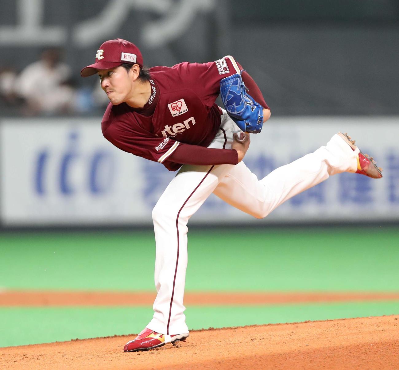 日本ハム対楽天　楽天先発の岸（撮影・黒川智章）