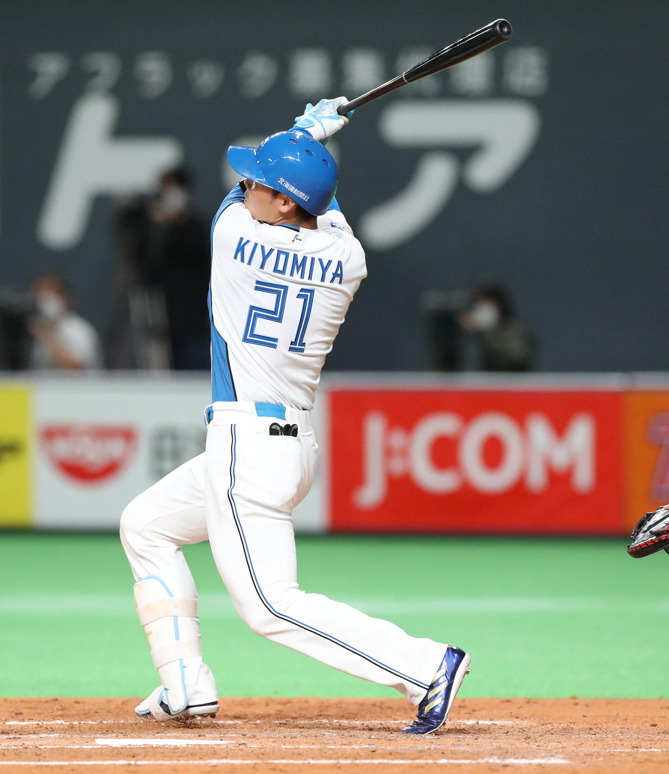 日本ハム対楽天　4回裏日本ハム無死、清宮は同点となる右越え本塁打を放つ（撮影・佐藤翔太）