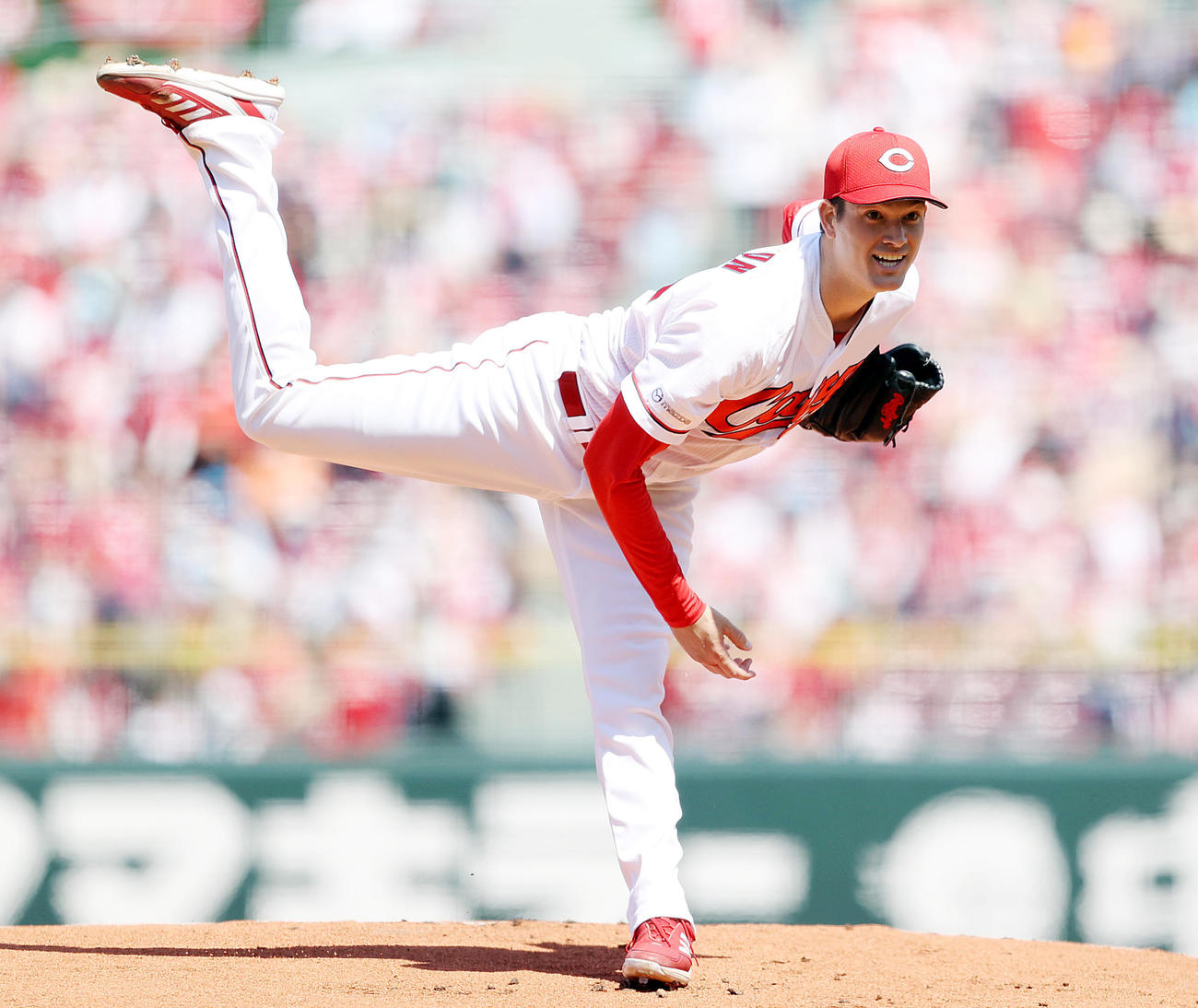 広島対巨人　広島先発のアンダーソン（撮影・狩俣裕三）