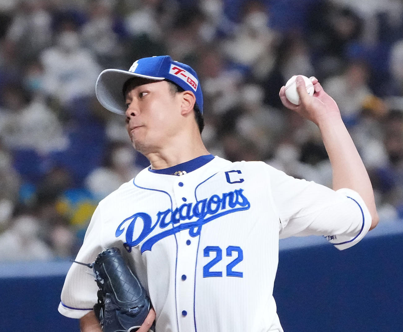 力投する中日大野雄大（撮影・森本幸一）