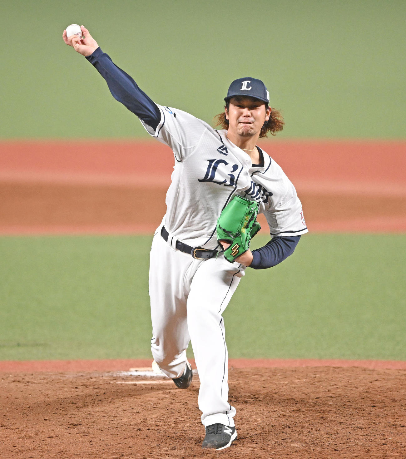 西武対日本ハム　力投する西武先発の高橋（撮影・滝沢徹郎）