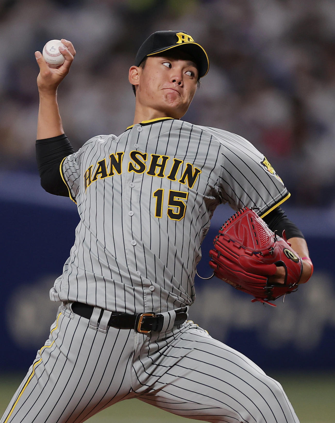 中日対阪神　力投する阪神先発の西純（撮影・前田充）