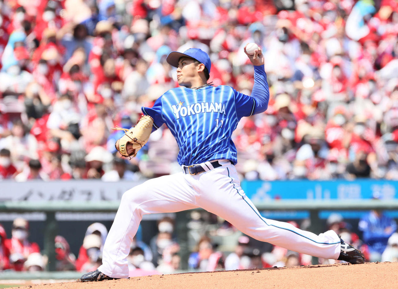 広島対DeNA DeNA先発の東（撮影・加藤孝規）