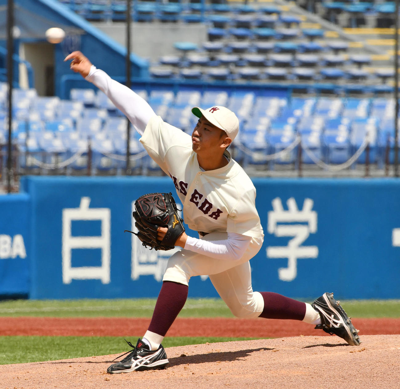 東大対早大　先発した早大・中森（撮影・柴田隆二）