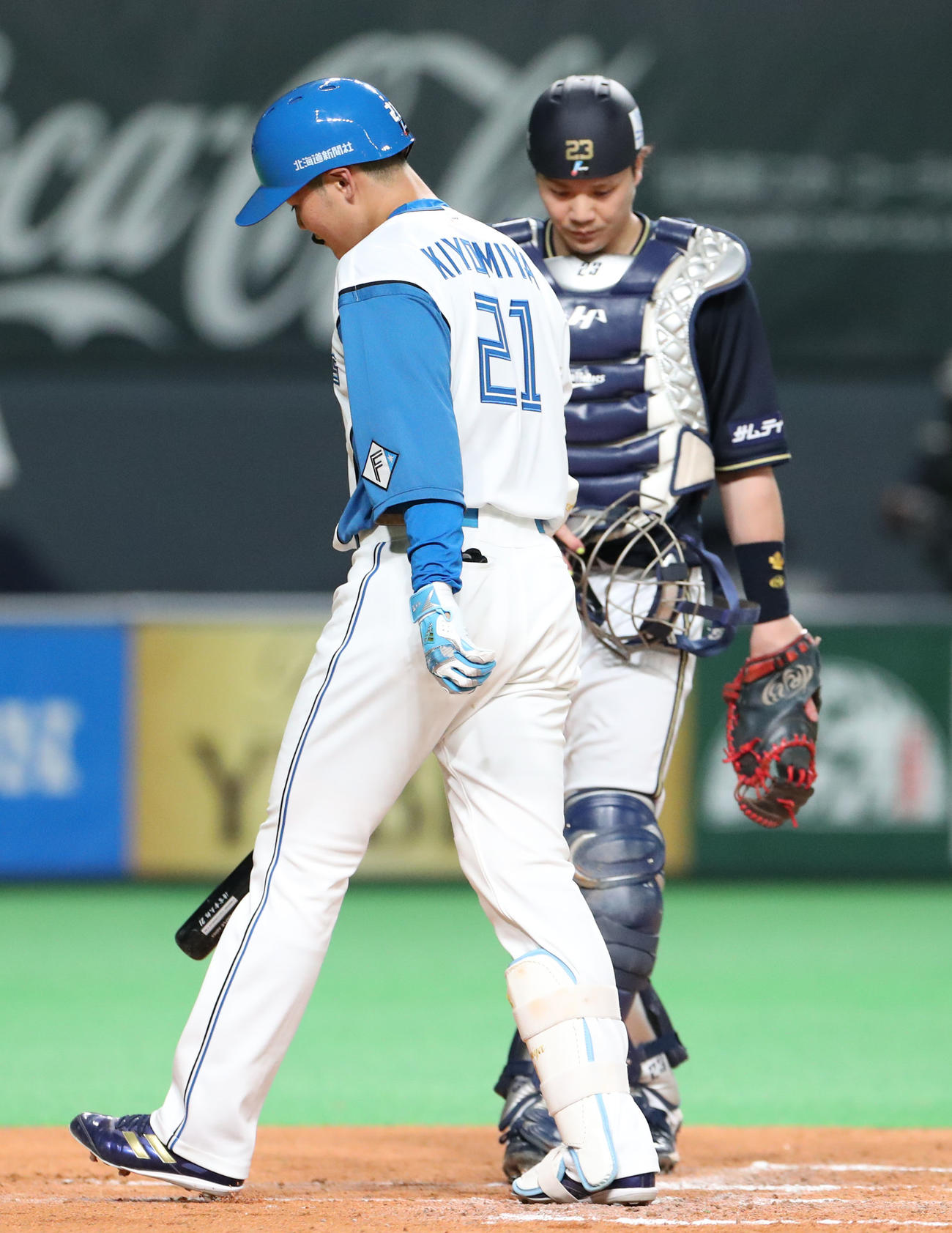 日本ハム対オリックス　1回裏日本ハム1死三塁、清宮は三邪飛に終わる（撮影・佐藤翔太）