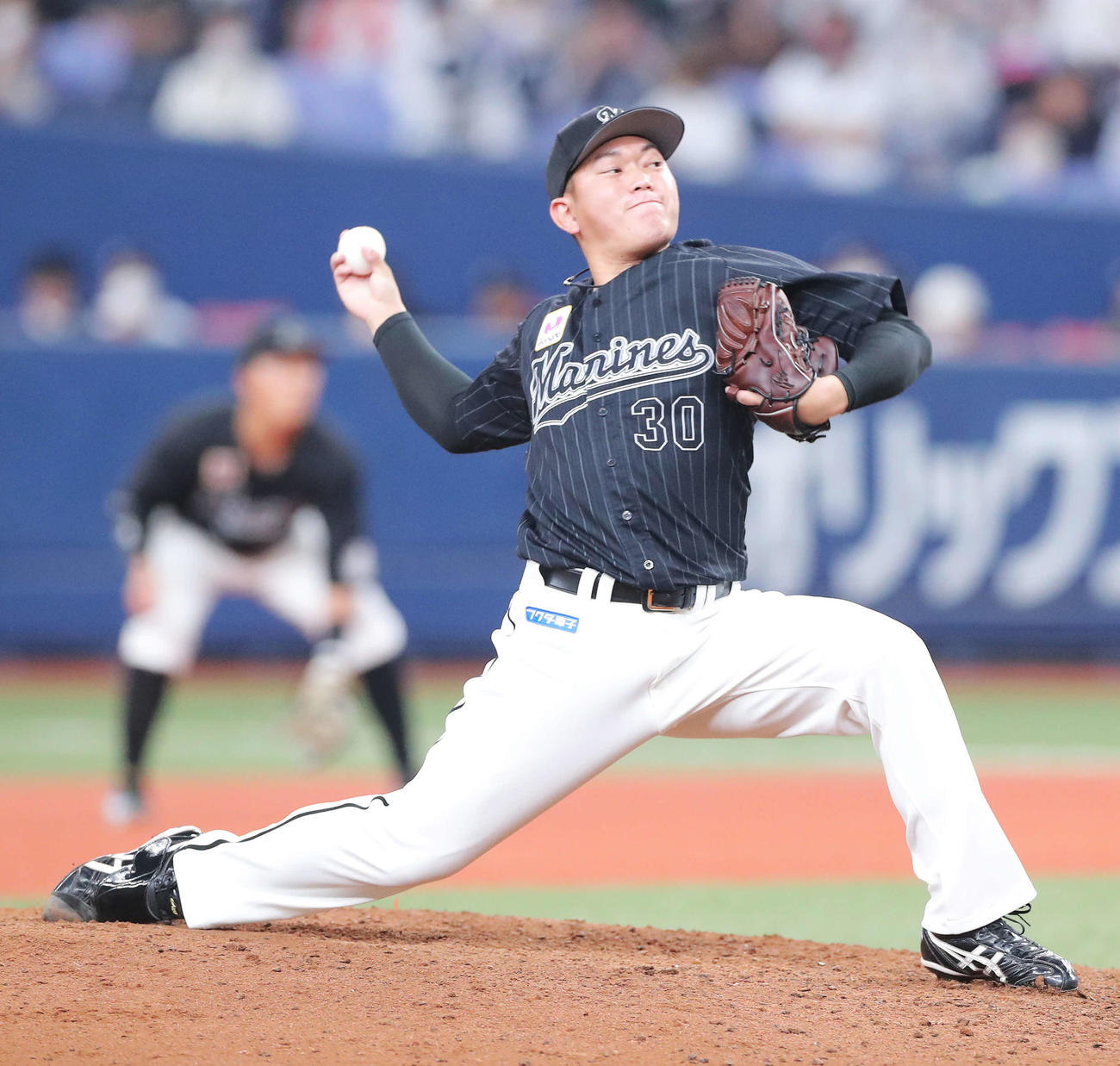 ロッテ広畑敦也（2022年4月24日撮影）