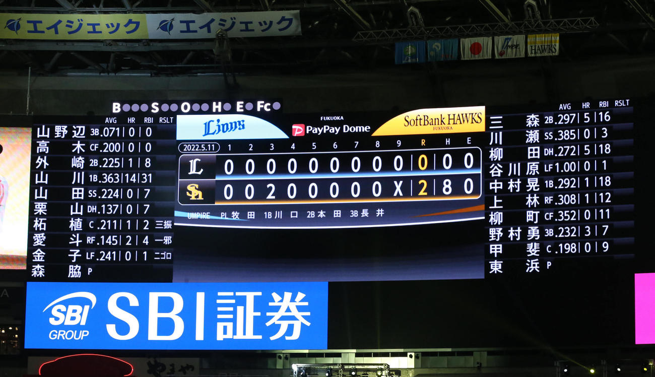 ソフトバンク対西武　ノーヒットノーランを達成した東浜巨（撮影・梅根麻紀）