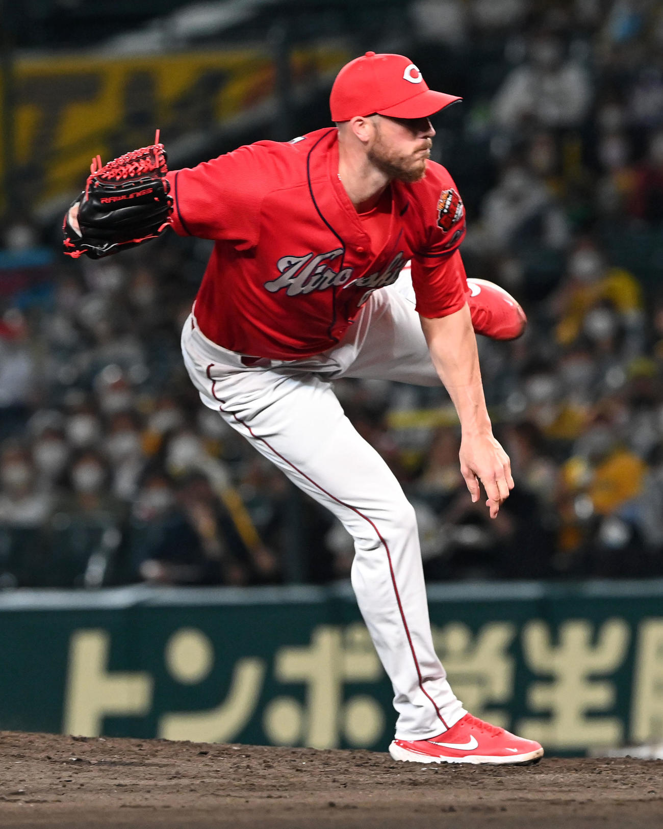 阪神対広島　7回のピンチで登板。佐藤輝から三振を奪い勝利に貢献したターリー（撮影・前岡正明）