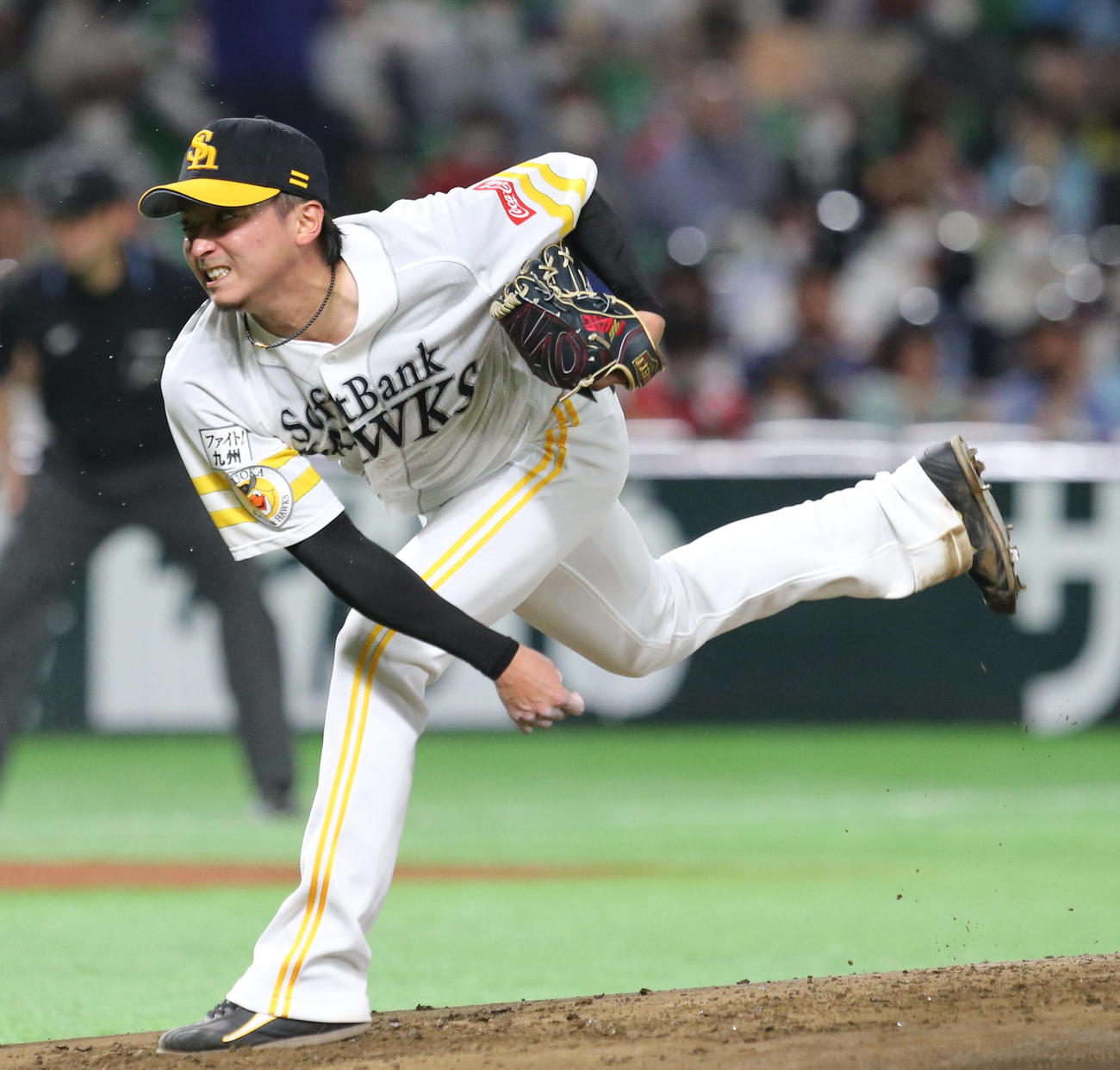 ソフトバンク対西武　力投する東浜（撮影・梅根麻紀）