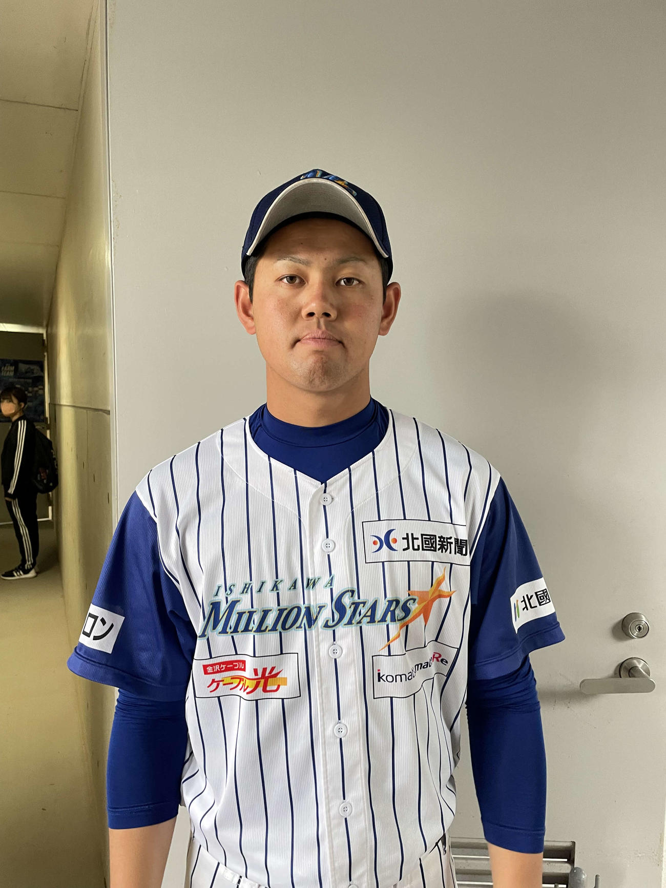 DeNA2軍対日本海オセアンリーグ選抜　今秋ドラフト候補の日本海オセアンリーグ選抜の石川・野村（撮影・保坂恭子）