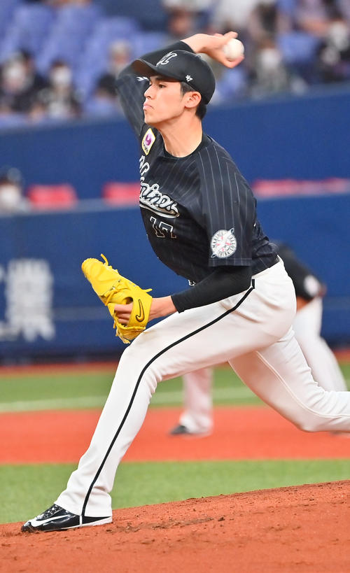 オリックス対ロッテ ロッテ先発の佐々木朗(撮影・和賀正仁)