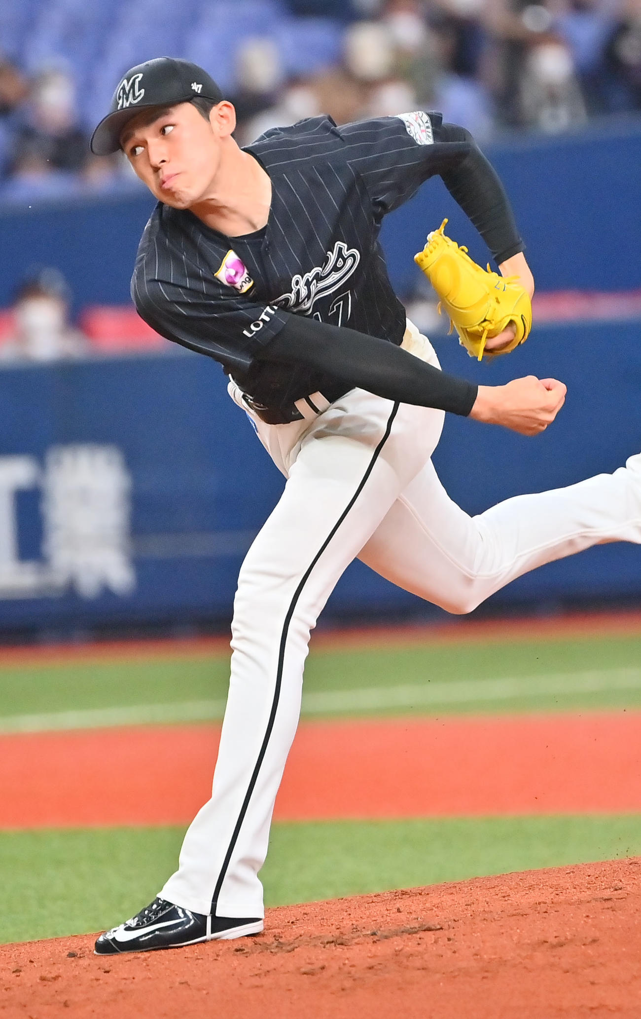オリックス対ロッテ　ロッテ先発の佐々木朗（撮影・和賀正仁）