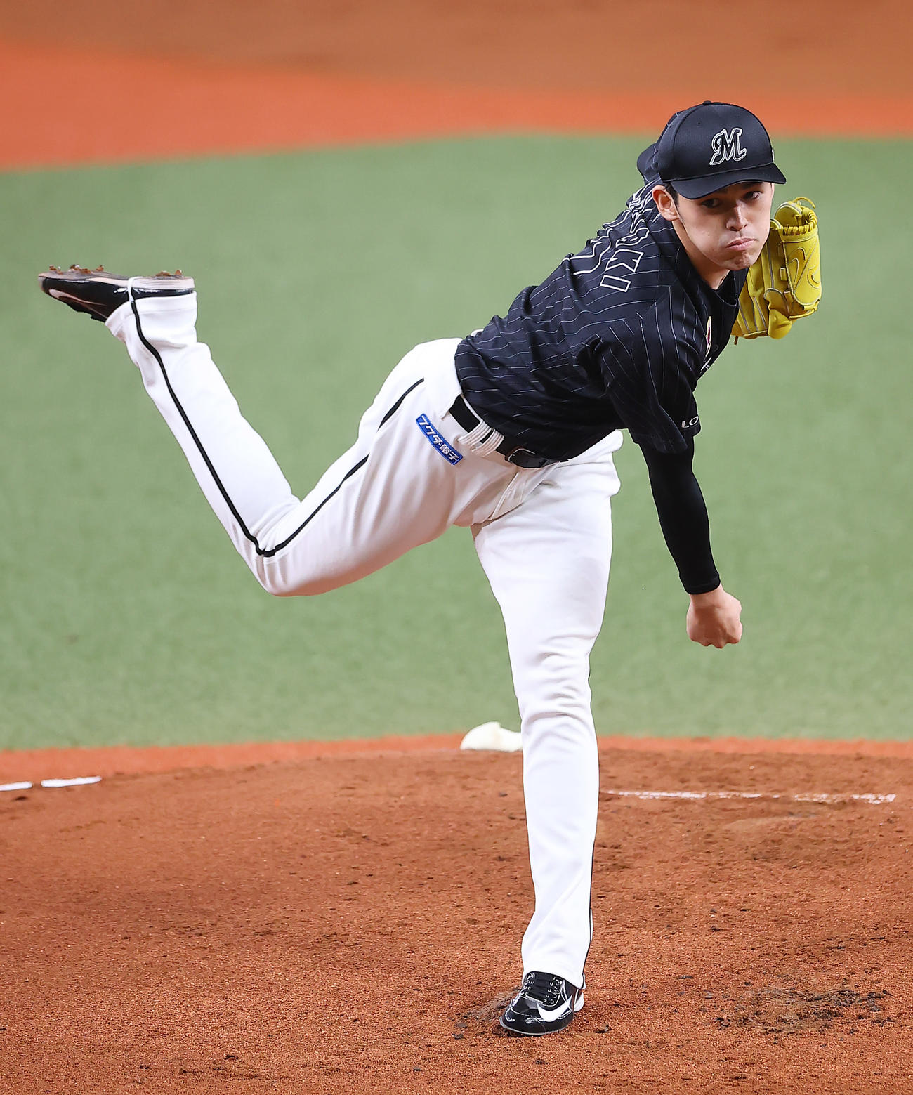 オリックス対ロッテ　力投するロッテ先発の佐々木朗（撮影・垰建太）