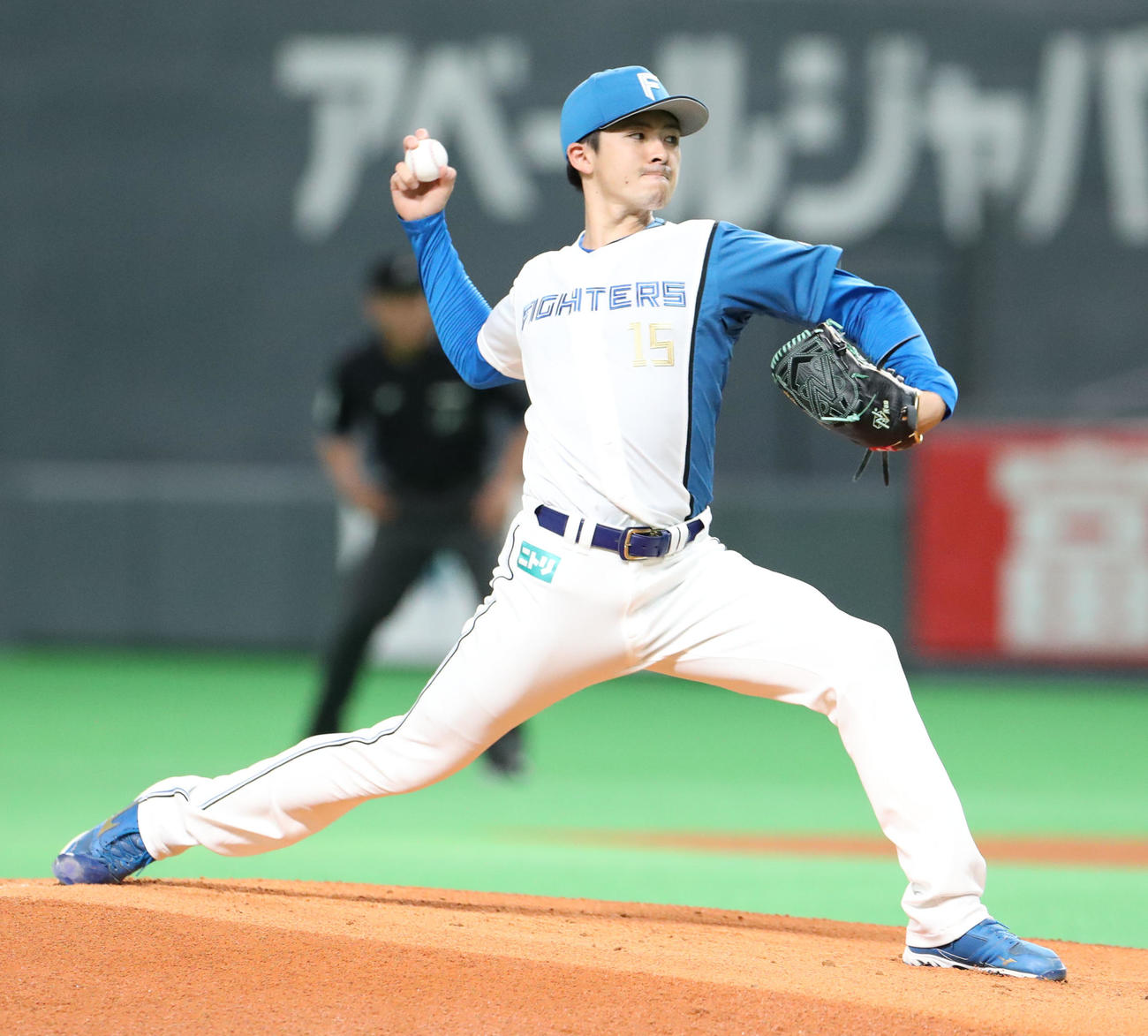 日本ハム対ソフトバンク　日本ハム先発の上沢（撮影・佐藤翔太）