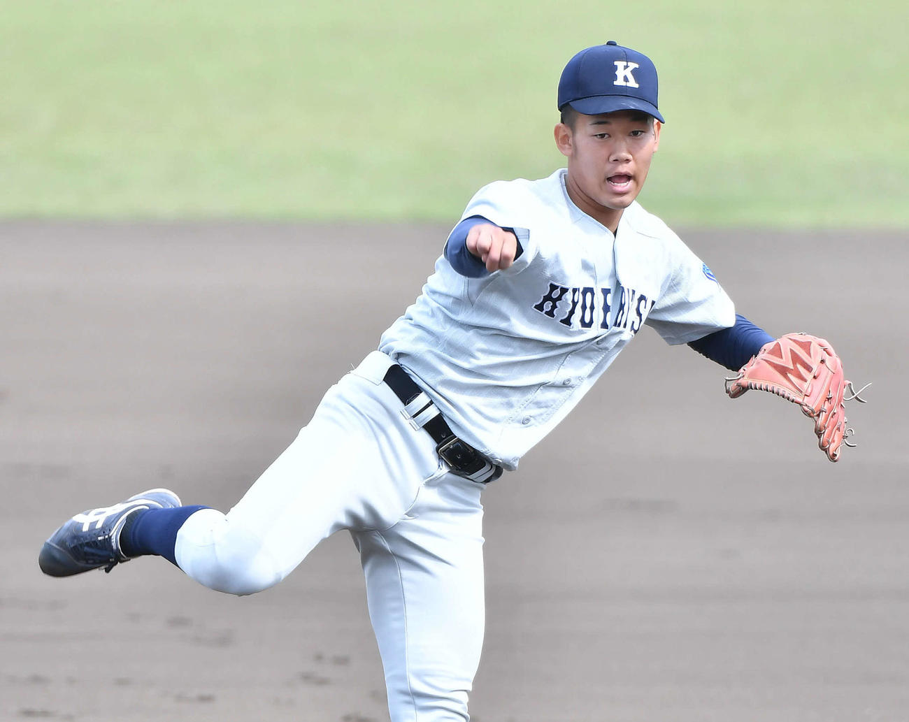 九共大対九産大　九共大先発の稲川（撮影・岩下翔太）