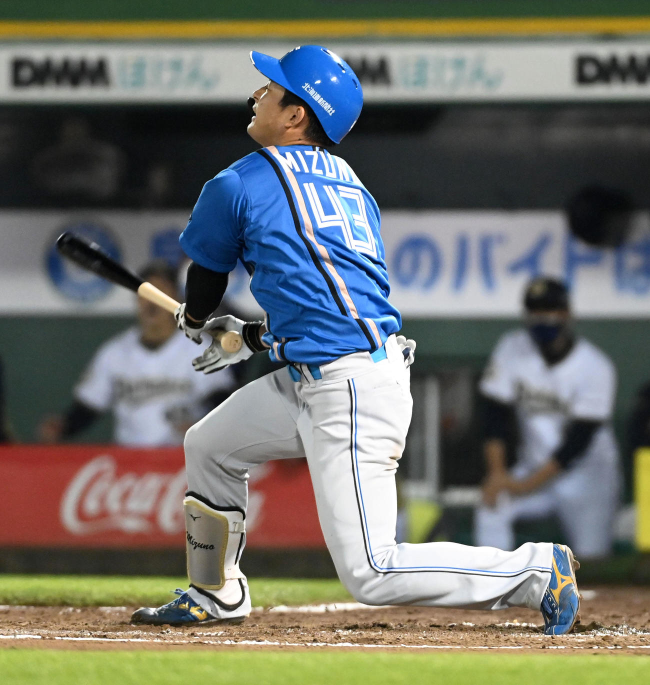 オリックス対日本ハム　6回表日本ハム1死満塁、水野は空振りの三振に倒れる（撮影・前岡正明）