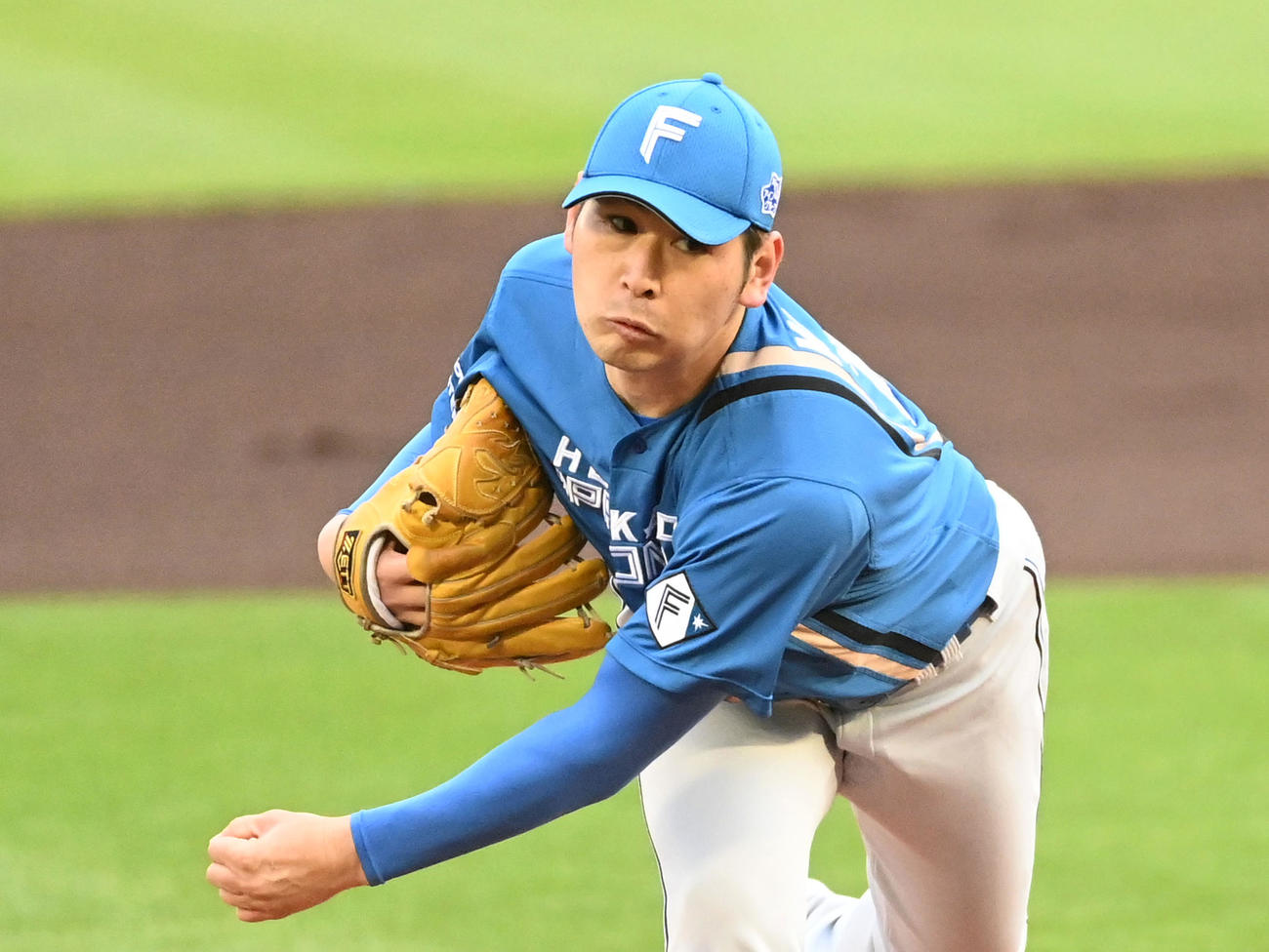 オリックス対日本ハム　日本ハム先発の加藤（撮影・前岡正明）