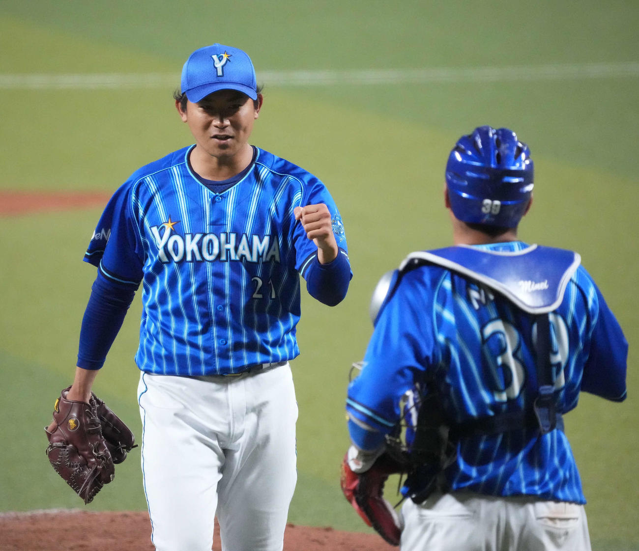 中日対DeNA　完封で今季初勝利を挙げた今永（撮影・森本幸一）